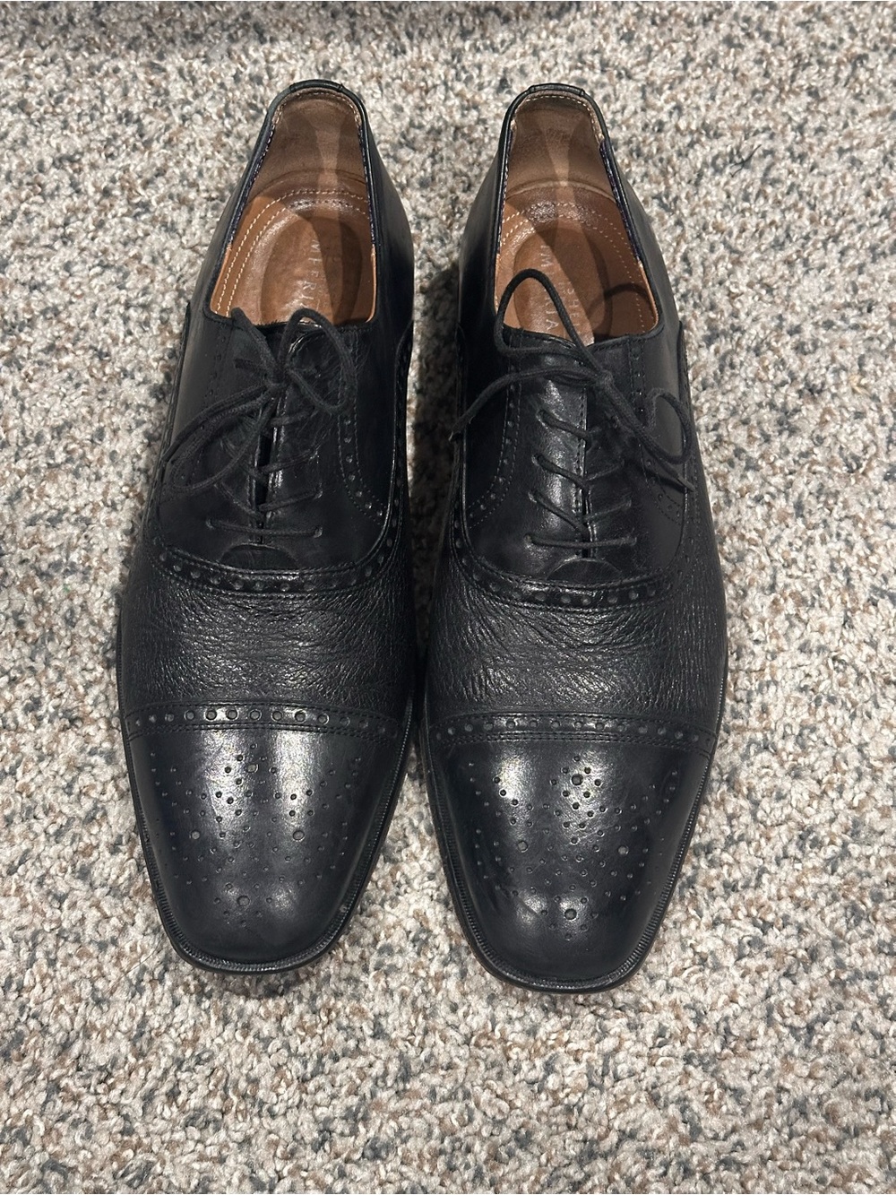 Florsheim Black Leather Wingtip Lace-Up Dress Shoes